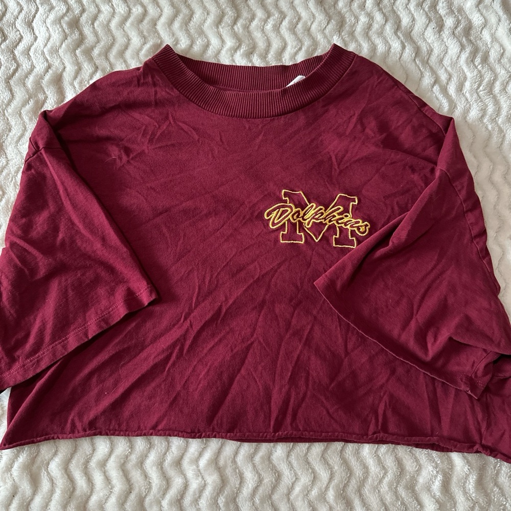 H&M Divided Cropped Shirt M Dolphins Size S